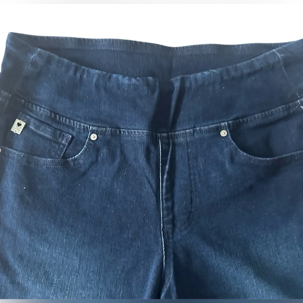 Belle by Kim Gravel Tall TruTemp Denim Crop Jean-Dark Indigo- 6 Tall